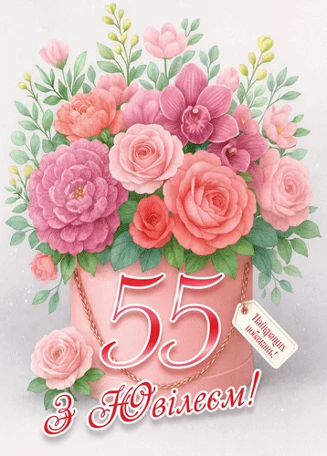 Листівка "З ювілеєм.55"