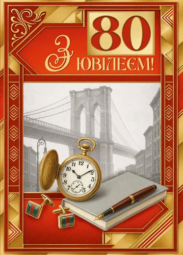Листівка "З ювілеєм.80"