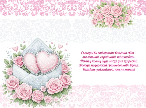 Листівка "В день весілля!"