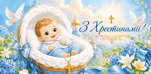 Конверт для денег "З Хрестинами!"