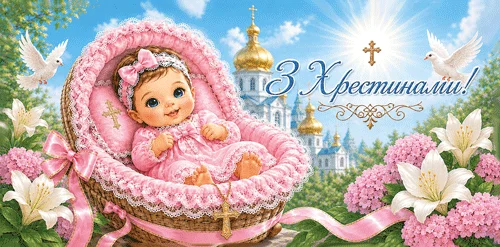 Конверт для денег "З Хрестинами!"